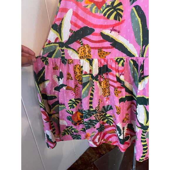 NWT Farm Rio Leopard Forest Cotton Backless Midi Dress sz XL - Picture 5 of 10